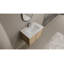 Lavabo de salle de bain mural en céramique, 2 portes à fermeture douce, chêne, contreplaqué-115688448