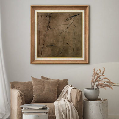 «Earthy Tones», art abstrait linéaire sur toile