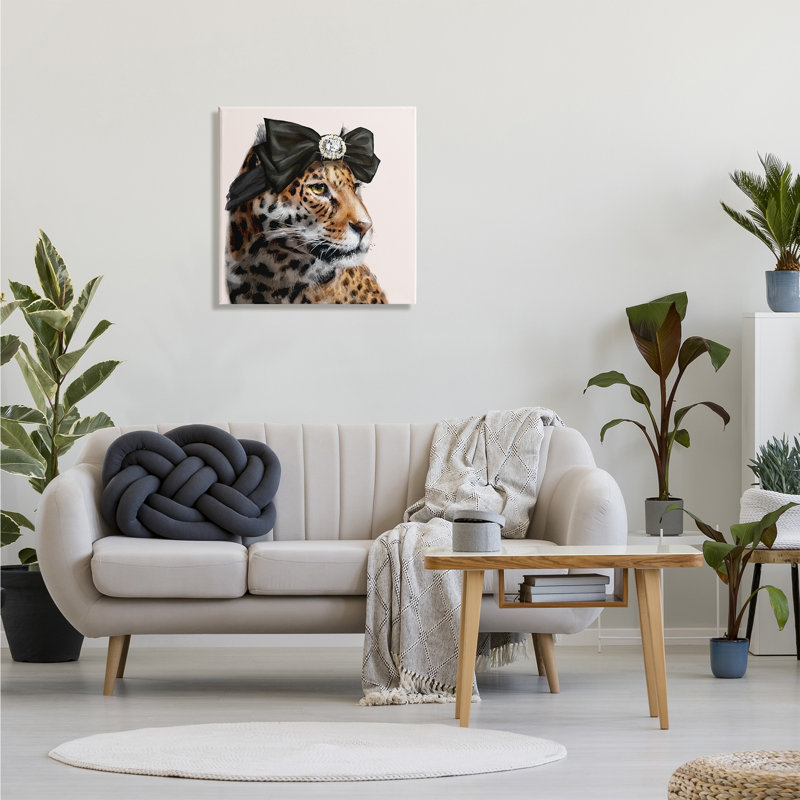 Art mural sur toile tendue Glam Leopard, H 24 po x l 24 po x P 1,5 po