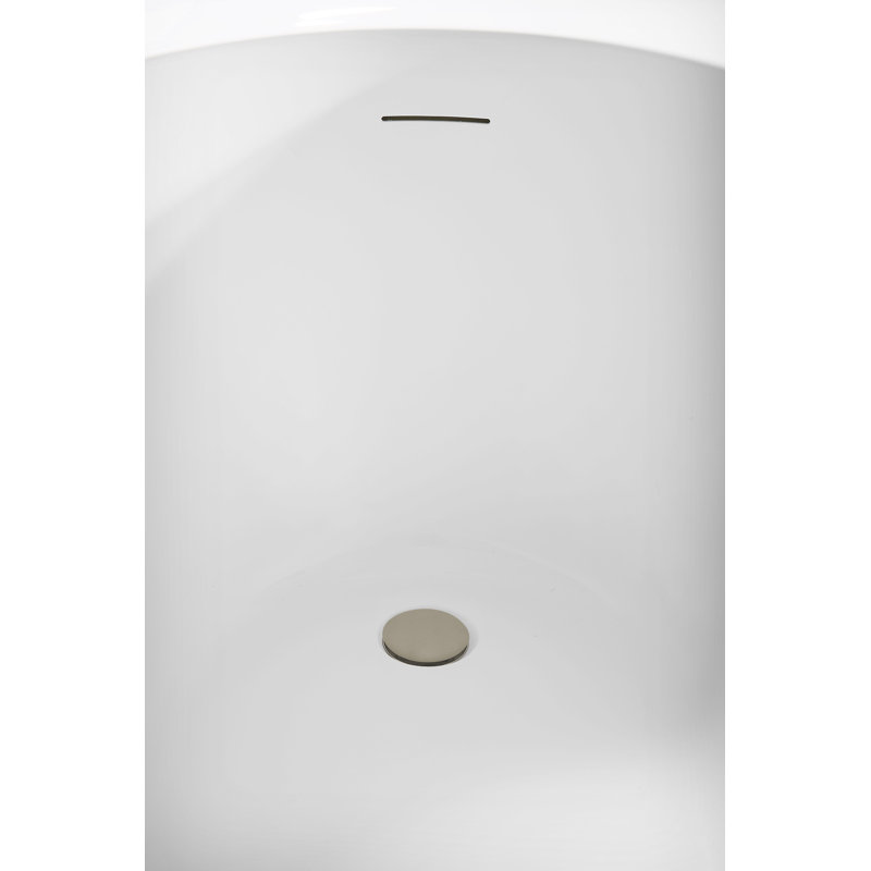Baignoire autoportante 67 "avec drain interne Streamline, Nickel brossé