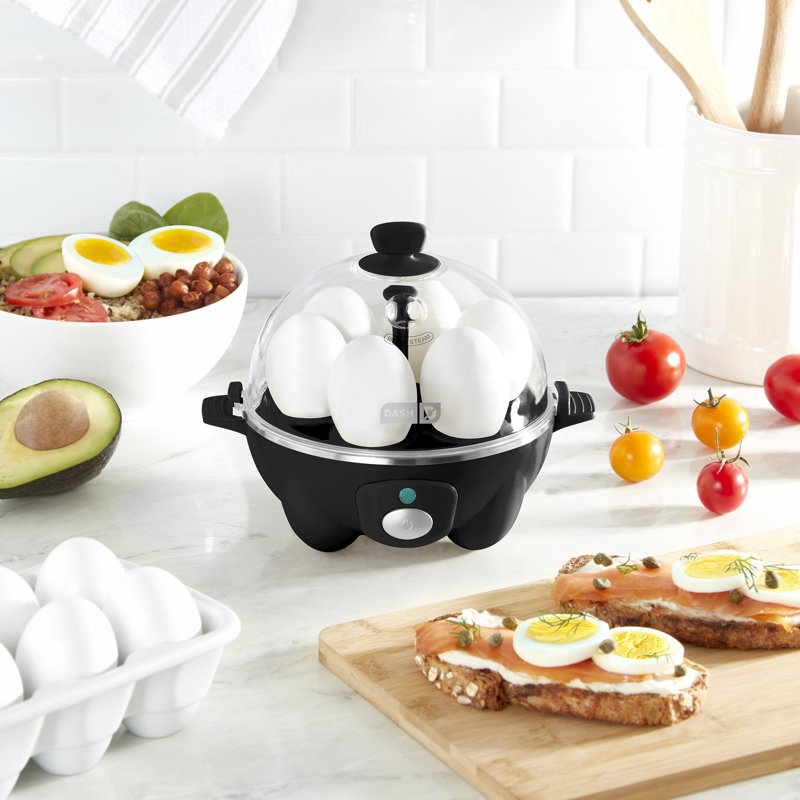 Black Electric 6-Egg Capacity Rapid Egg Cooker