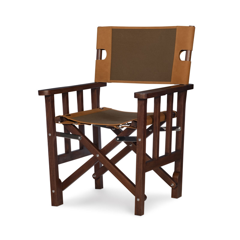 Felix Folding Camping Chair, Camel/Olive Genuine Leather