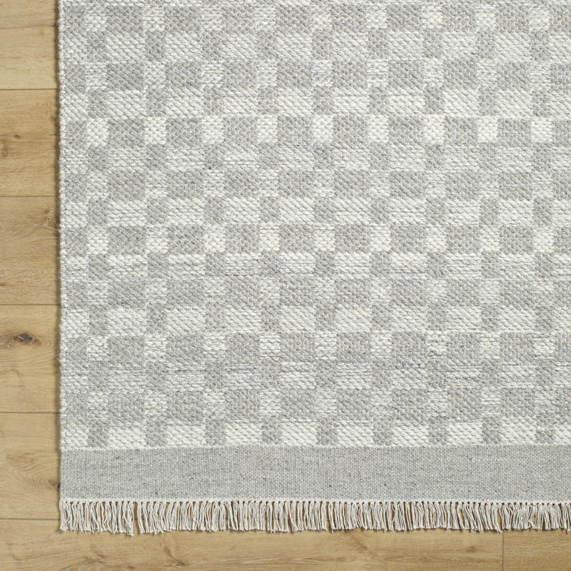 Lavande Plaid Wool Area Rug, Rectangle 8' x 10'