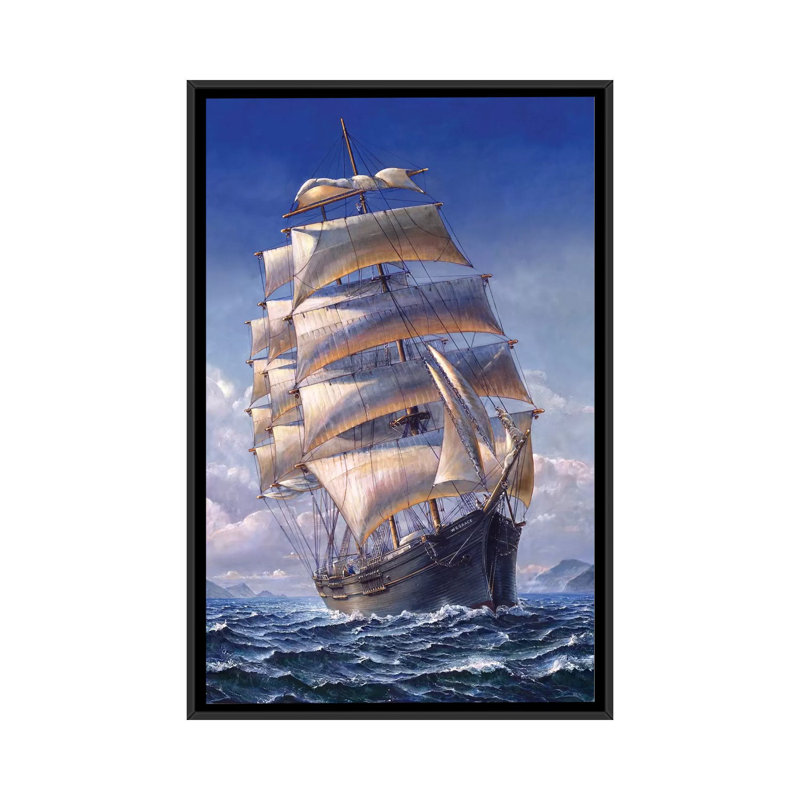 « voilier the wr grace », impression sur toile, H 26 po x l 18 po x P 1,5 po, Toile avec cadre noir