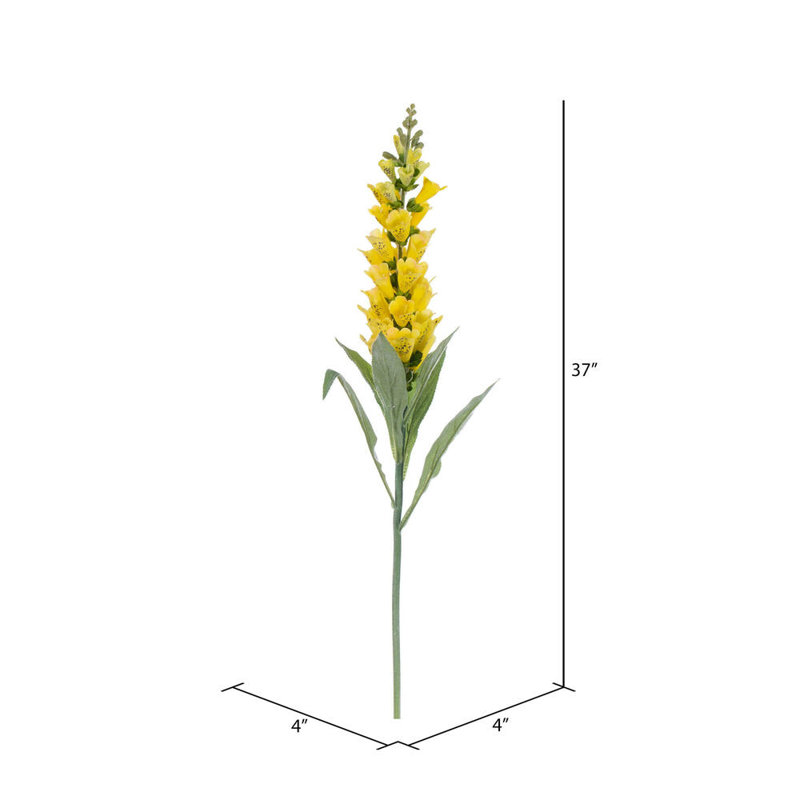 Tige de renard fuchsia artificiel 36 po Vickerman, Jaune