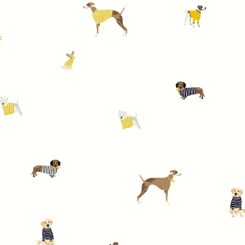 Rouleau de papier peint double L 33 pi x l 21 po Joules Harbor Dogs