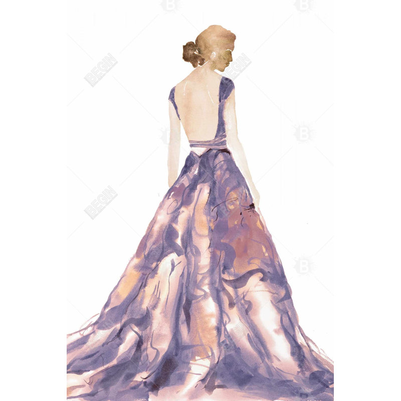 "Mauve robe de bal" sur toile, H 36 po x l 24 po