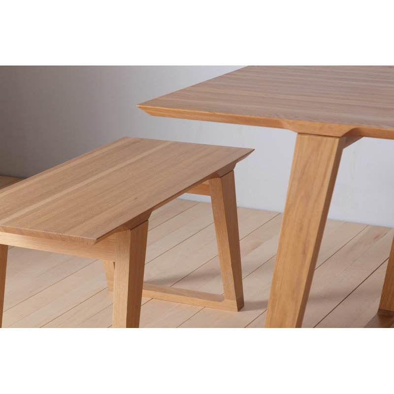 Isometric Solid Wood Dining Bench, 18" H x 72" W x 17" D, Nature