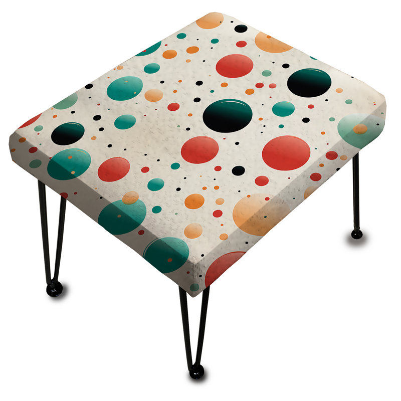 Retro Revival Polka Dots Pattern - Polka Dots Rectangle Ottoman