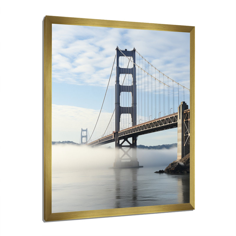 «Ciqala Grey Bridge Majestic Arch Graphite I», reproduction sur toile, H 32 po x l 16 po x P 1 po, Encadrement doré