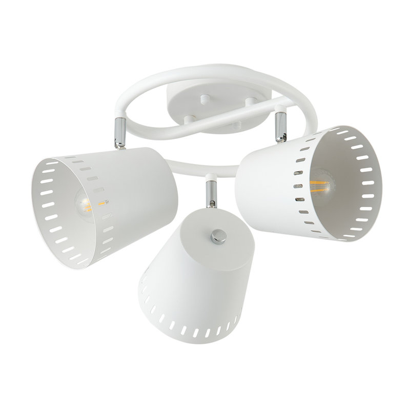 Plafonnier réglable en fer blanc mat à 3 lampes