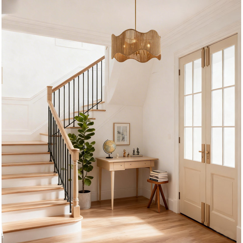 Luminaire suspendu tambour 3 lumières Boho