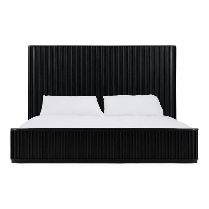 Haring - Lit moderne en acacia, Noir