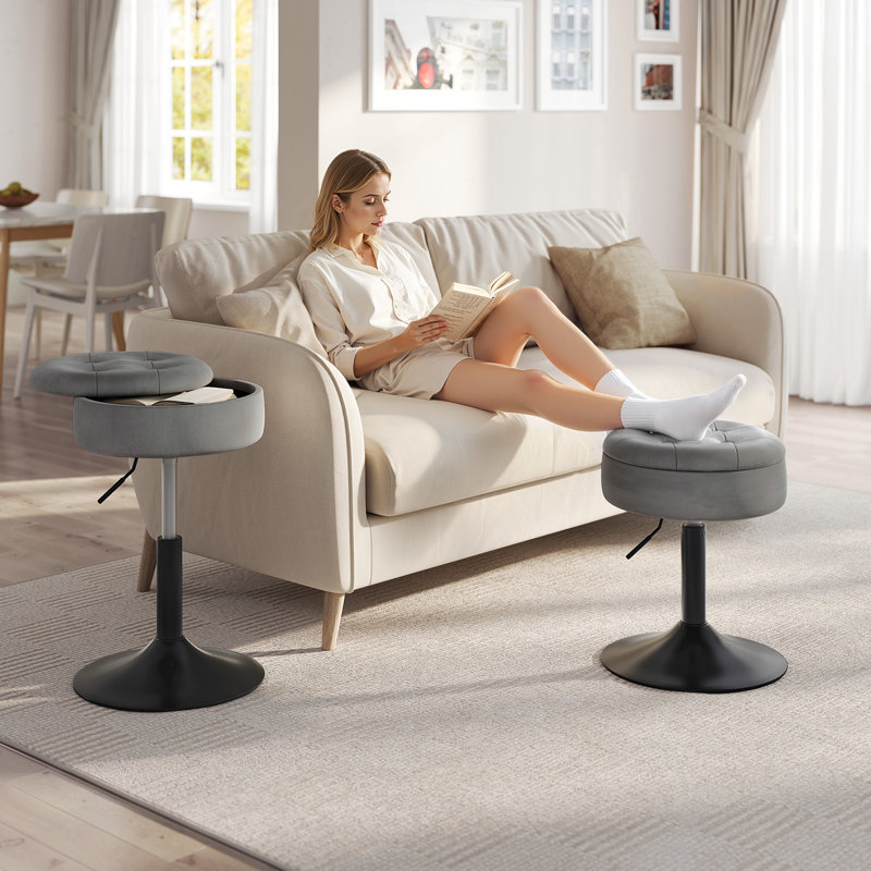 Lieven Adjustable Height Ergonomic Lab Stool, Dark Grey