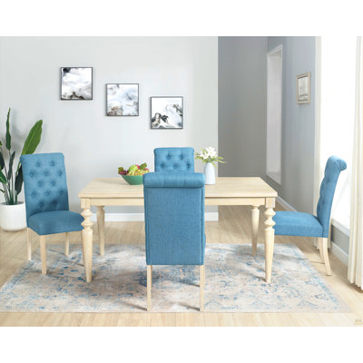 Ensemble de salle à manger 5 pièces à pieds tournés avec 4 chaises capitonnées