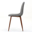 Ensemble de 2 chaises de salle à manger rembourrées en tissu Mid-Century moderne - gris clair et noyer foncé