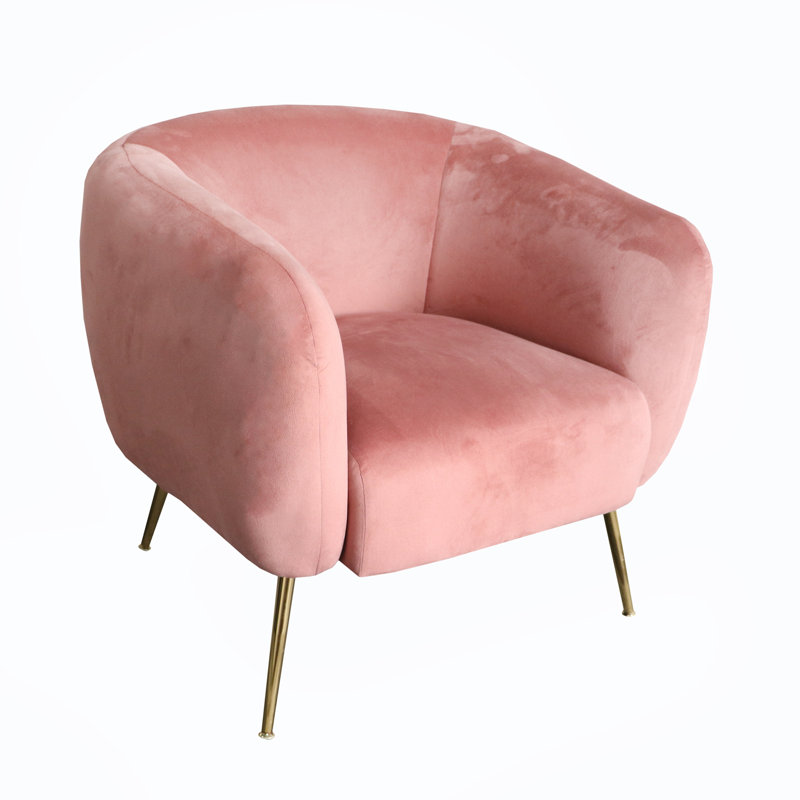 Llewellyn Velvet Barrel Chair, Dusty Pink