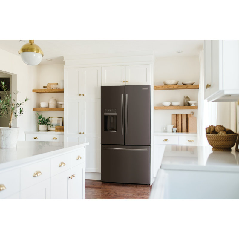 Frigidaire Gallery Pi. Réfrigérateur à profondeur de comptoir à porte française, Acier inoxydable noir
