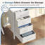 Bureau fixe 40 po blanc, 4 tiroirs + tablette de rangement avec lumière DEL et multiprise-1902253621-1902253619