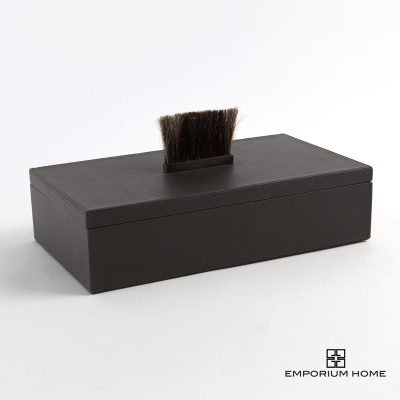Boîte décorative en cuir Emporium Home, Noir