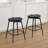 Lennon 24.8"H Industrial Solid Wood Swivel Backless Counter Stools with  Metal Base-1227147866