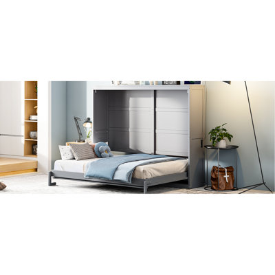 Full Size Bed In Gray - Transform Space Efficiently Comfortable With -Absorbing Mattress Support Slats And Plywood No Box Spring Needed Size Maximize Utility Of Home Curve-Following Superior Quality