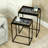 Avron Metal Nesting Table for Living Room Furniture, Modern Nest of End Table, Side Tables with Glass Top