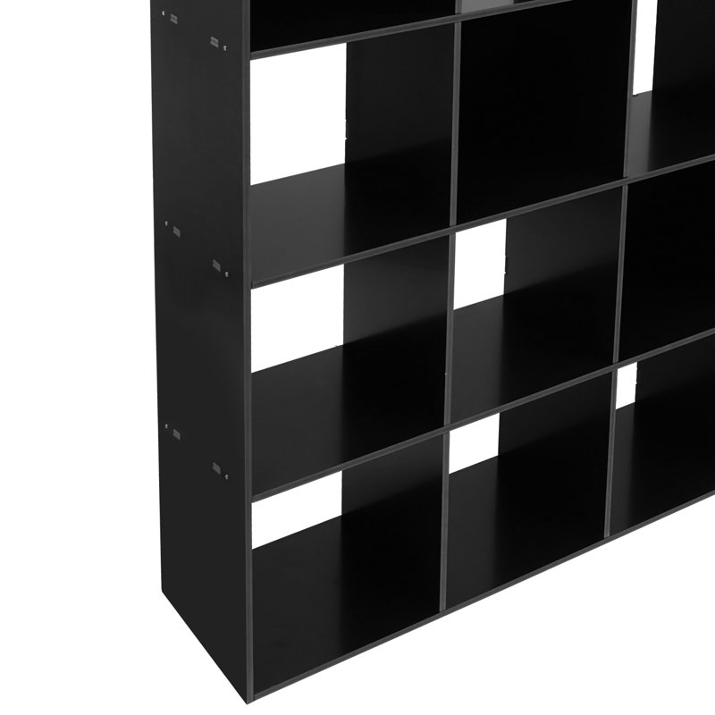 Étagère d'angle en forme de L avec 15 cubes, (5 tablettes) H 57,48 po x l 57,48 po x P 11 po, Noir