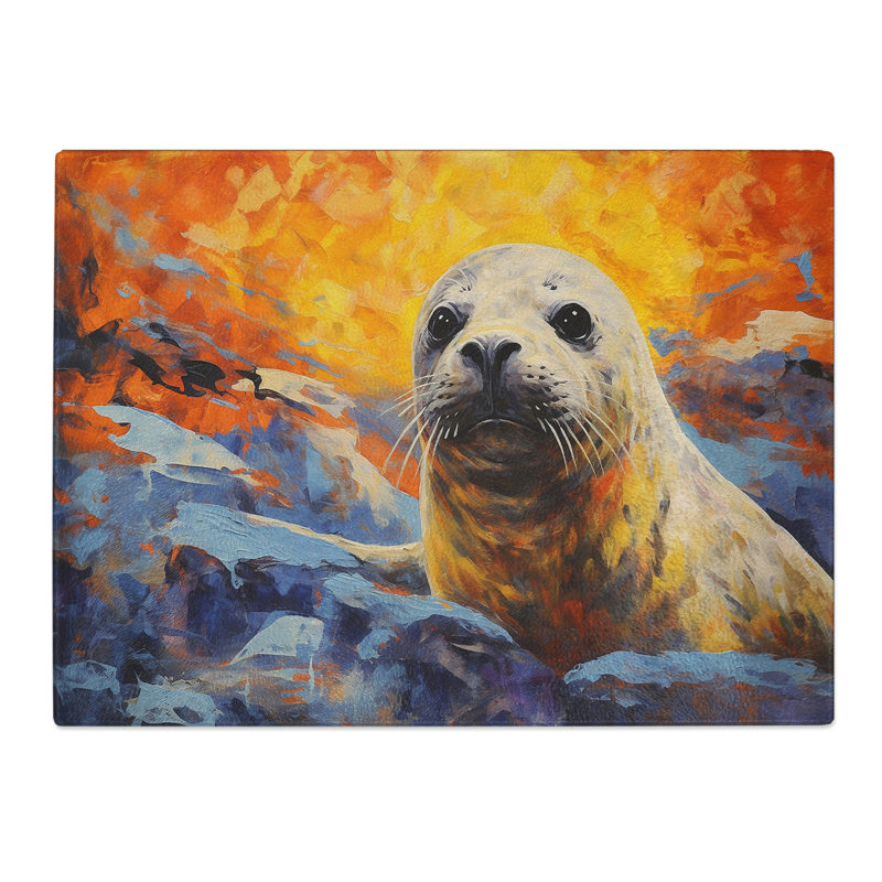 Seal Impressionism  Glass Chopping Board