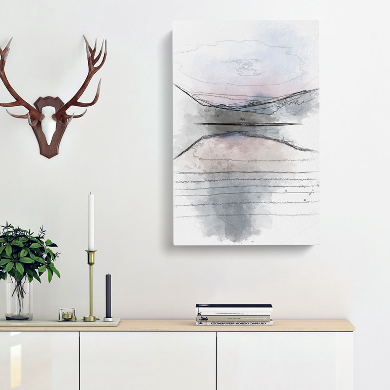Italian Lake - Wrapped Canvas Drawing - Wrapped Canvas, 50cm H x 35cm W x 3cm D