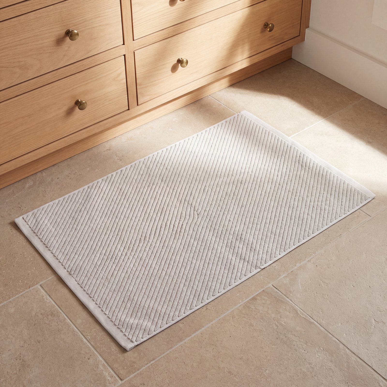 Air Weight Organic Cotton Bath Mat, Fog
