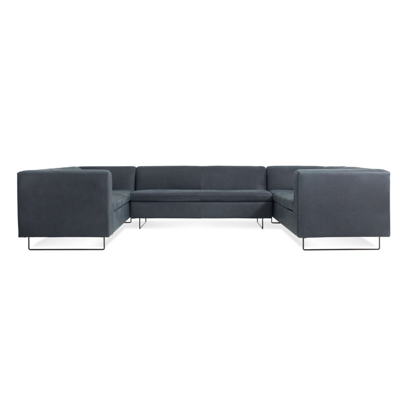 Bonnie And Clyde Sectional, Ink Genuine Leather