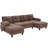 Basic Sectional Sofa, U-Shaped  Sofa 103.5" Chenille Fabric Couch With Dual Chaise Lounges, Storage Pockets And Armrest Throw Pillows-885869421
