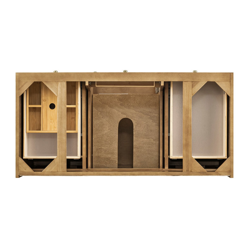 Laurent 48'' W Single Vanity, Single-Hole, White Zeus, Light Natural Oak