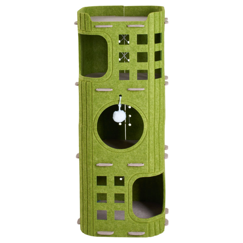 Felt + Polyester Fibre Nest Pet Bed, Green