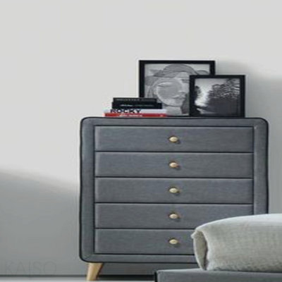 Commode en tissu gris clair