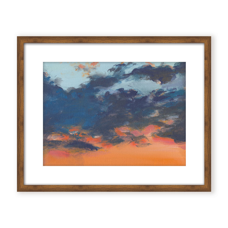 Coastal Retreat Asbury Park Sunset, 16" H x 24" W x 1.125" D, White, Framed Canvas