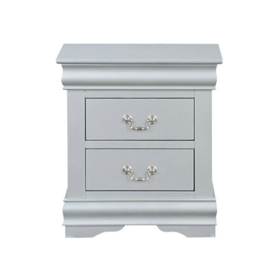 Wooden Nightstand With 2 Drawers