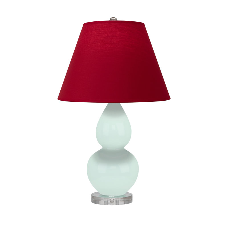 Petite lampe d'appoint à double gourde, Rose rouge avec doublure noire encre, Menthe glacée