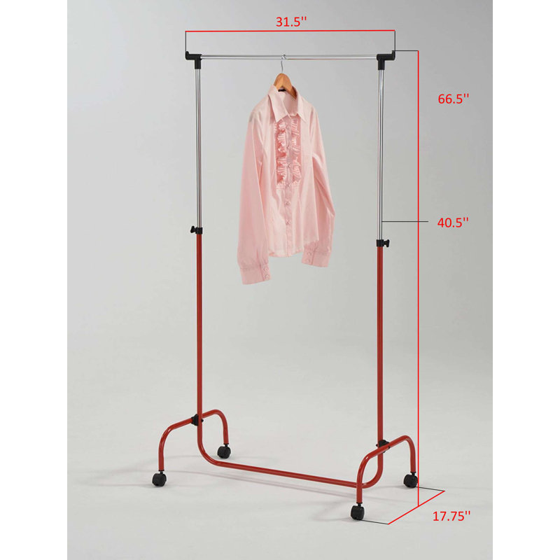 Support à vêtements standard Sevannah, Chrome / rouge