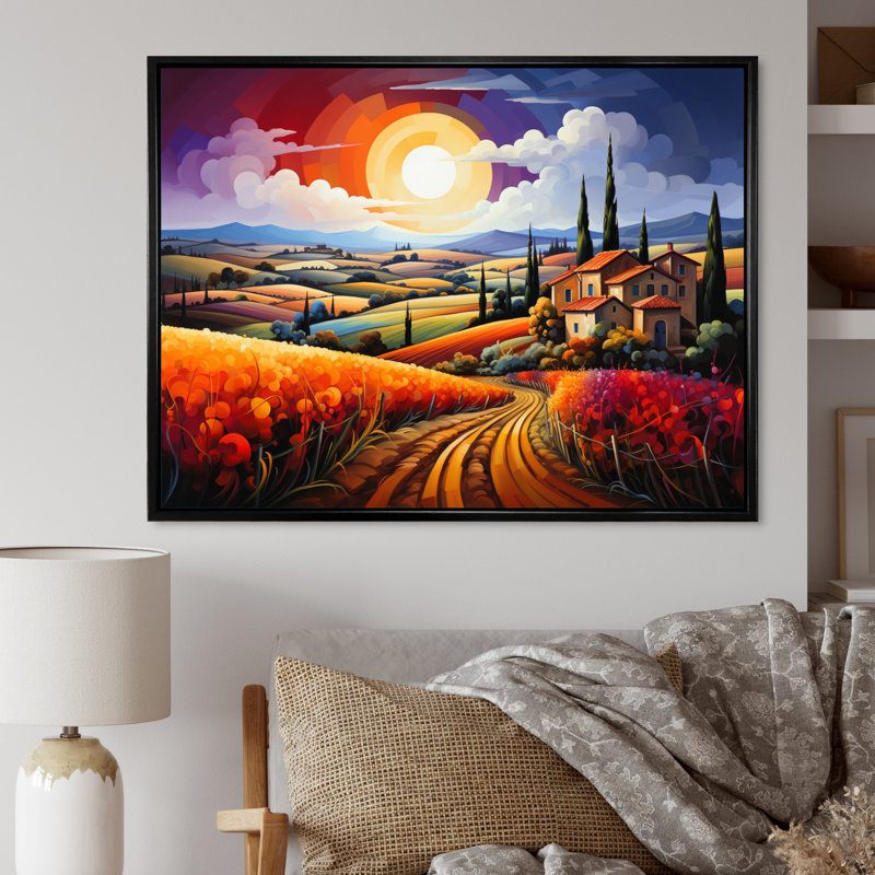 Vignobles de Toscane IV - Affiches d'art sur l'Italie, Cadre flottant noir, H 30 po x l 40 po x P 1,5 po