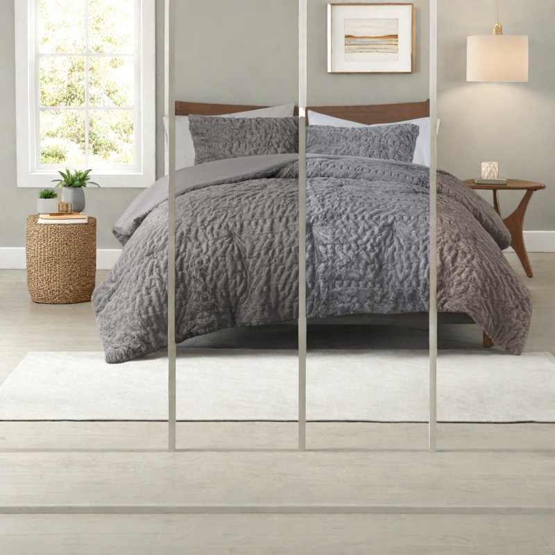 Luxurious Faux Fur Bedding Sets, Polyester Comfort For Modern Bedroom