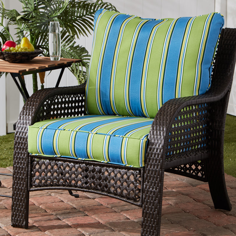 Coussin de siège pour chaise d'extérieur Lester, Cayman à rayures