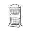 Mini panier de rangement pour fruits à 2 niveaux en métal Gourmet Basics par Mikasa Harbor, noir antique