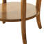 Table de bout ronde en noyer avec tiroir et 1 tablette inférieure