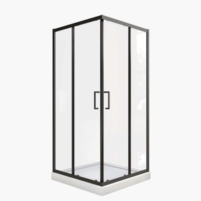 Porte de douche coulissante, avec verre trempé, cadre Neo-Angle Cabine de douche pivotante