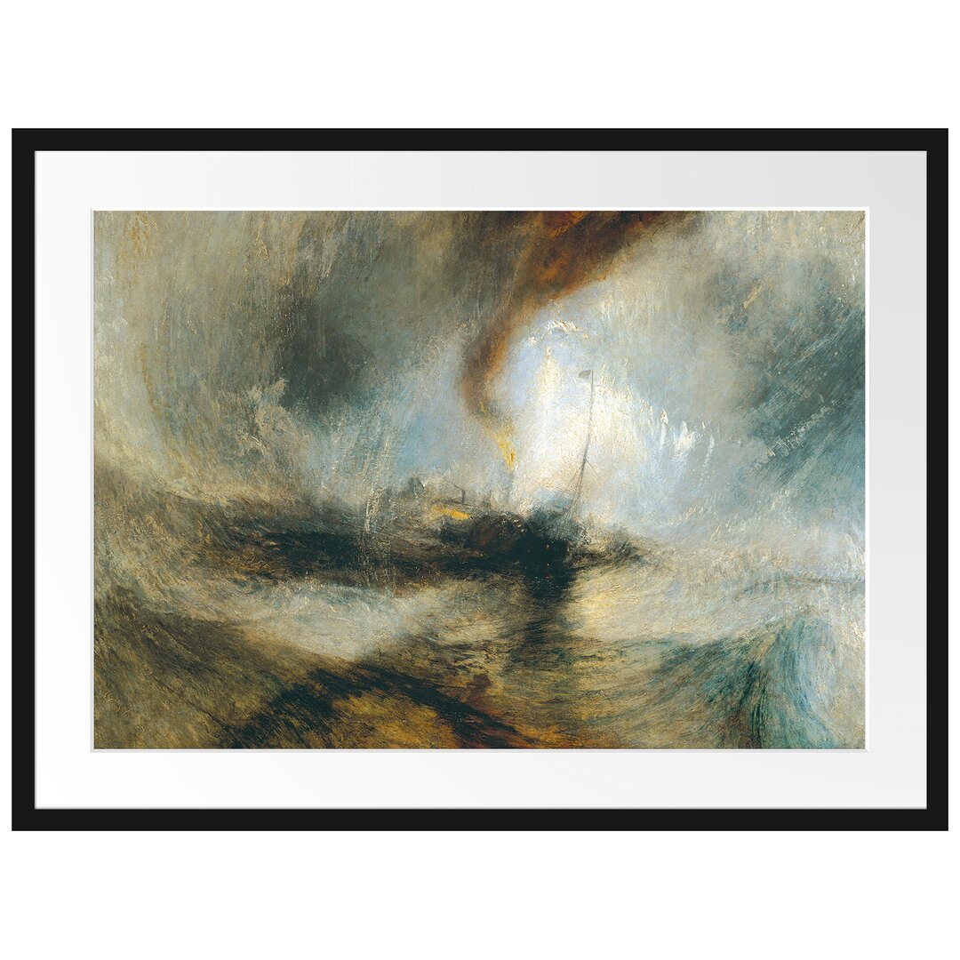 William Turner - Snow Storm Steam-Boat Off A Harbour's - Im Bilderrahmen Mit Galerie-Passepartout