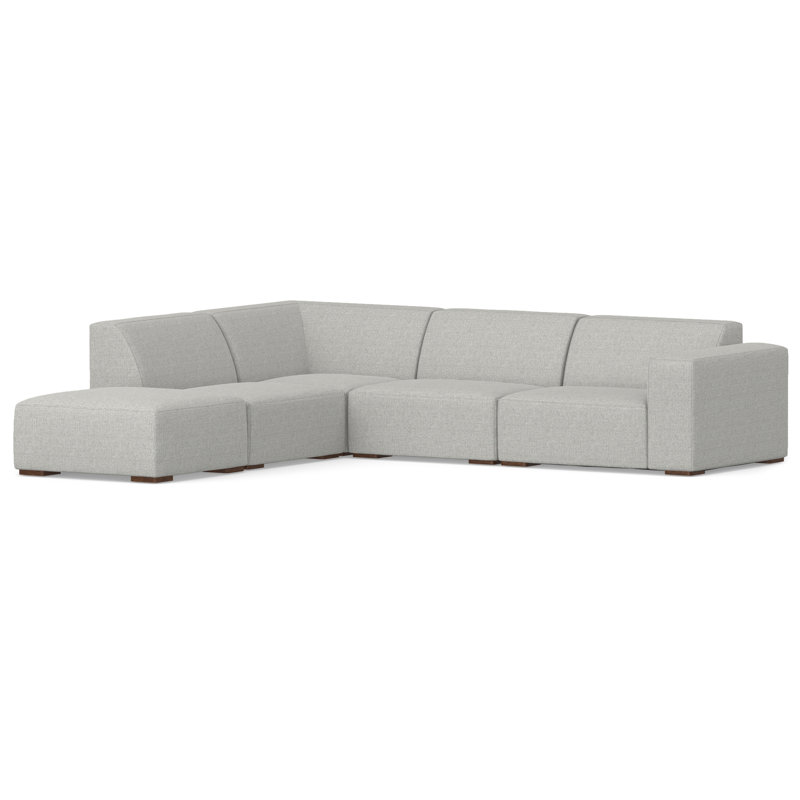 Rex Corner Sectional Modular Sofa and Ottoman Set 116-inch-wide L-Shaped Sofa and 34-inch-wide Ottoman, Left Hand Facing