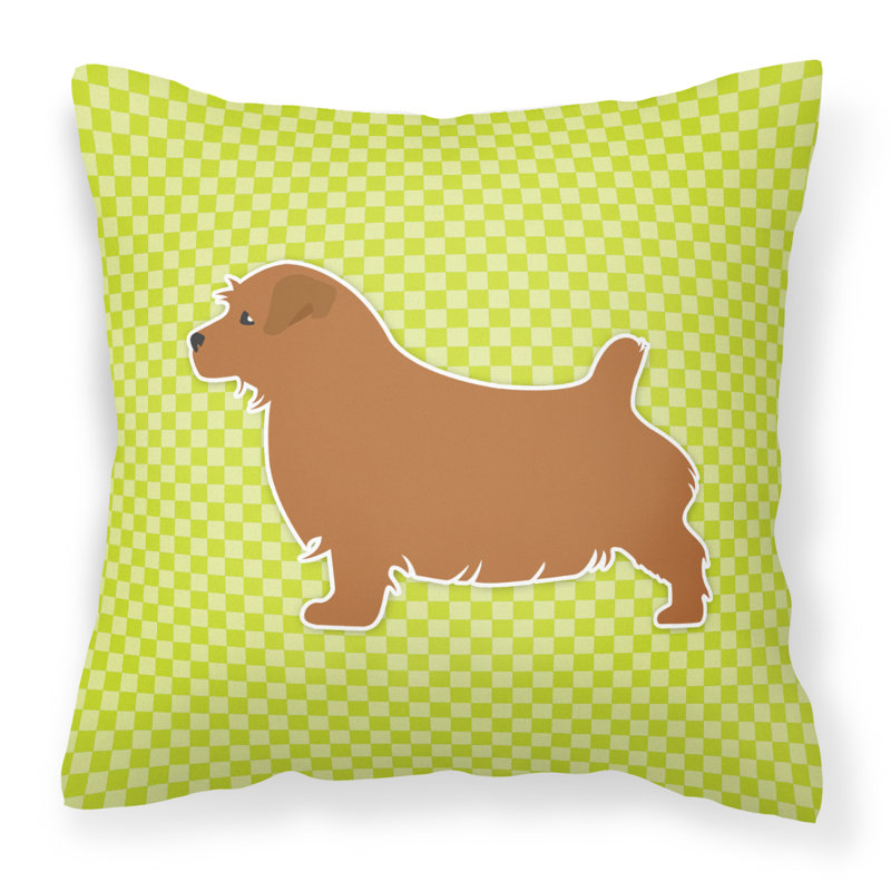 Coussin intérieur/extérieur Norfolk Terrier, H 18 po x l 18 po x P 3 po, Vert