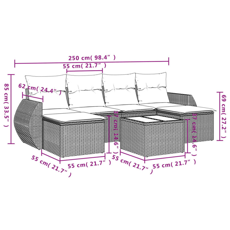  Ensemble de canapé de jardin beige